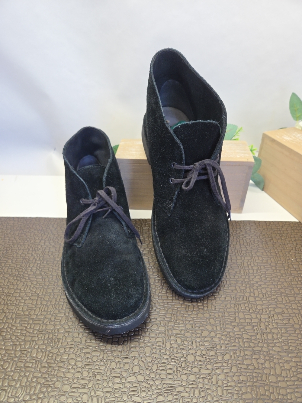 Clarks Black Suede Boots Mens 7